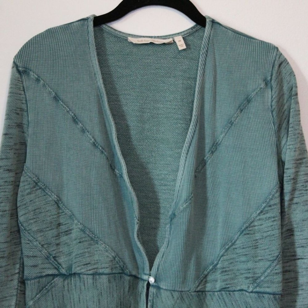 Soft Surroundings Thermal Duster Long Cardigan Green Size PS Petite S H12771 - Picture 4 of 16